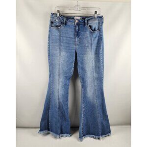 Kancan Jeans Womens 31 Blue Flare High Rise Front Seam Denim (31x30) 123137